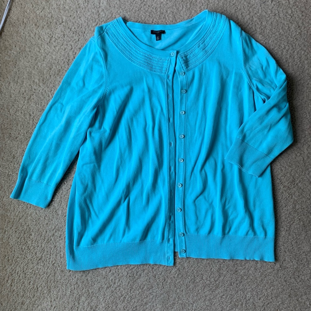 NWOT Talbots ocean blue sweater cardigan